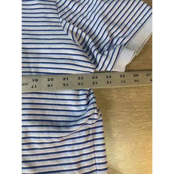 Polo Ralph Lauren Mens XL Blue White Striped Short Sleeve Cotton Polo Shirt - Picture 9 of 11